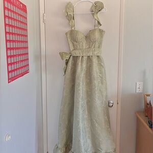 Anthropologie V. Chapman Veronica Corset Ruffle Side-Slit Dress✨💚